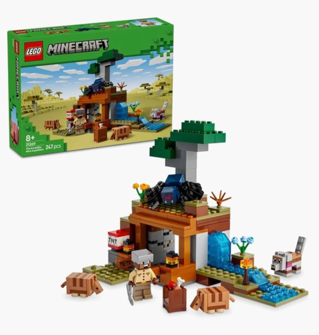 LEGO Minecraft 21269 De Gordeldieren bij de Mijn