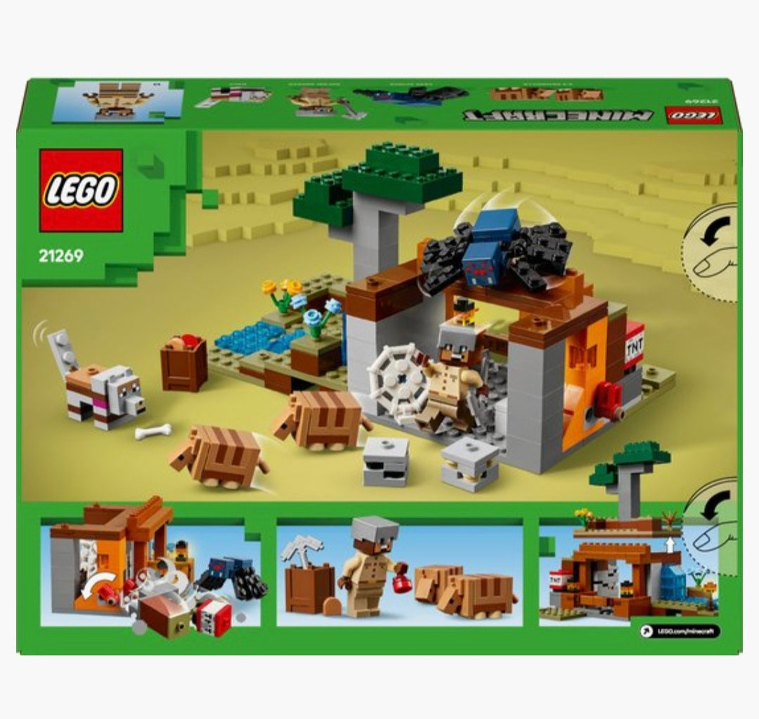 LEGO Minecraft 21269 De Gordeldieren bij de Mijn